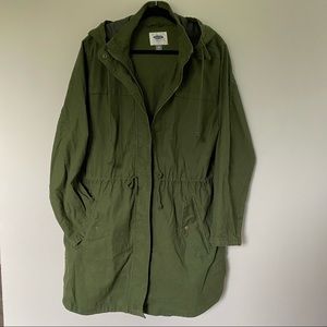 Old Navy Hooded Canvas Anorak Jacket Olive 2X Plus